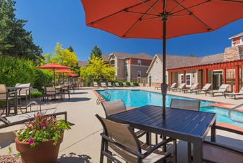 Resort-style pool and poolside summer kitchen